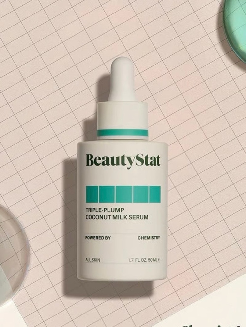 BeautyStat Triple-Plump Coconut Milk Serum - Teal and White New